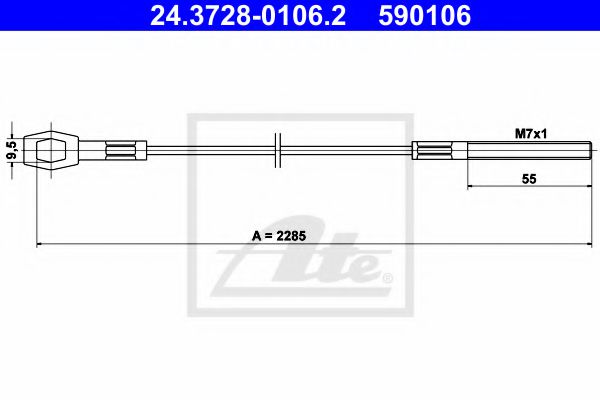 24.3728-0106.2 ATE Clutch Cable