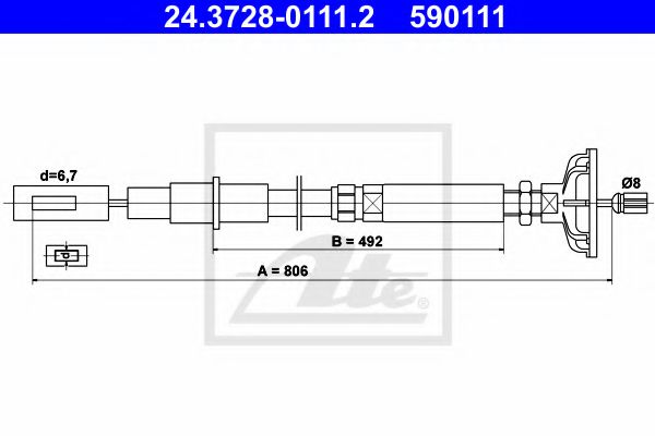 24.3728-0111.2 ATE Clutch Cable