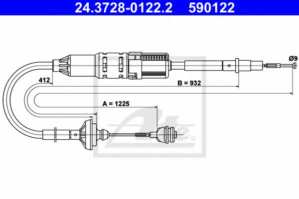 24.3728-0122.2 ATE Clutch Clutch Cable