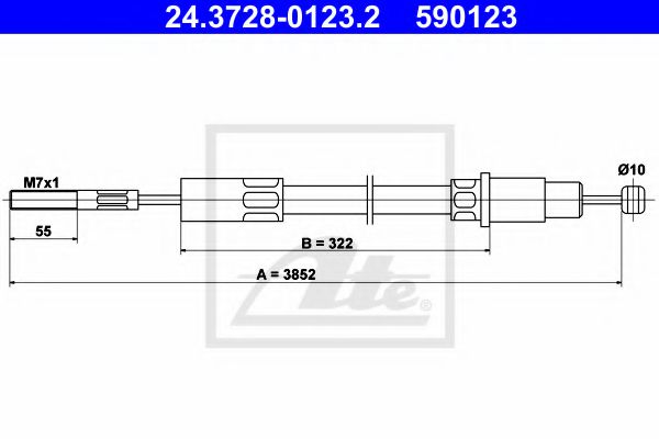24.3728-0123.2 ATE Clutch Cable