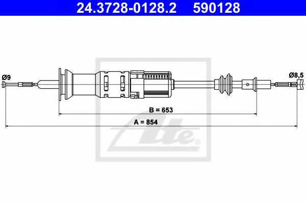 24.3728-0128.2 ATE Clutch Cable