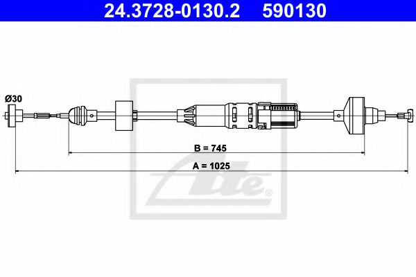 24.3728-0130.2 ATE Clutch Cable