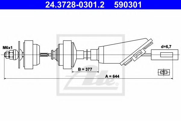 24.3728-0301.2 ATE Clutch Cable