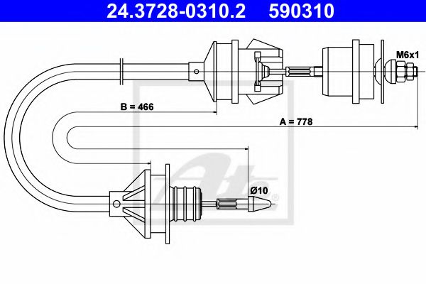 24.3728-0310.2 ATE Clutch Clutch Cable