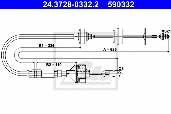 24.3728-0332.2 ATE Clutch Clutch Cable