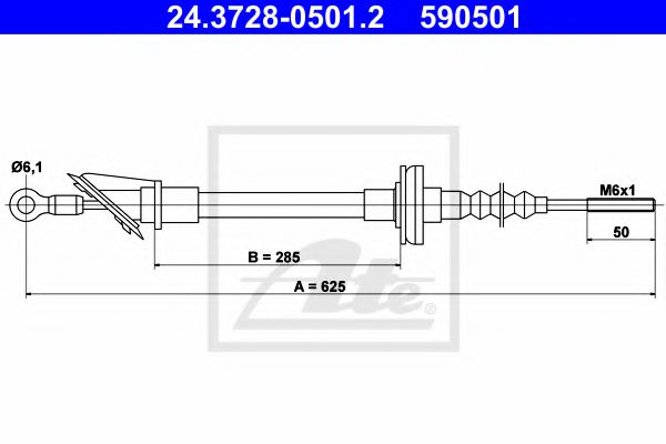 24.3728-0501.2 ATE Clutch Clutch Cable