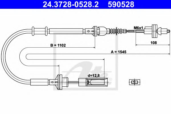 24.3728-0528.2 ATE Clutch Cable
