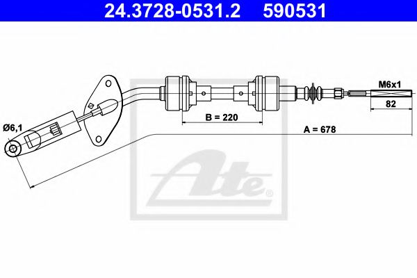 24.3728-0531.2 ATE Clutch Cable