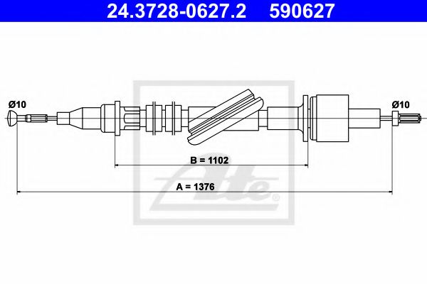24.3728-0627.2 ATE Clutch Cable