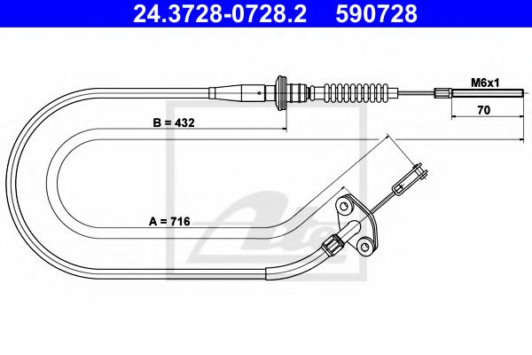 24.3728-0728.2 ATE Clutch Cable