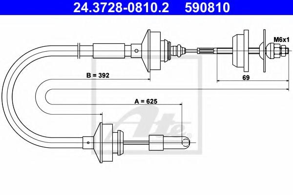 24.3728-0810.2 ATE Clutch Cable