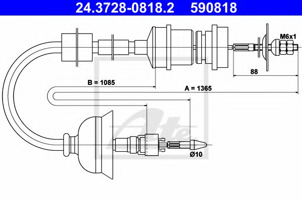24.3728-0818.2 ATE Clutch Cable