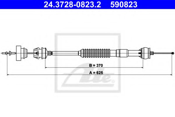 24.3728-0823.2 ATE Clutch Cable