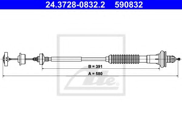 24.3728-0832.2 ATE Clutch Cable
