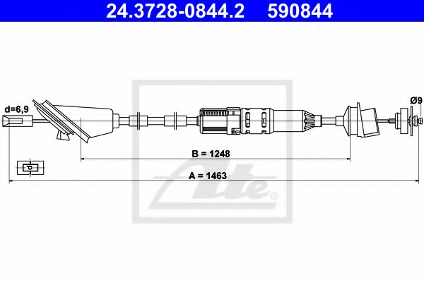 24.3728-0844.2 ATE Clutch Cable