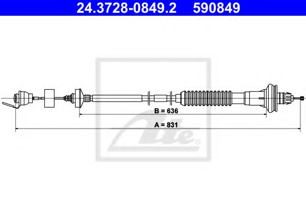 24.3728-0849.2 ATE Clutch Cable
