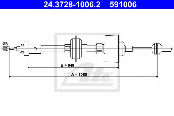 24.3728-1006.2 ATE Clutch Cable