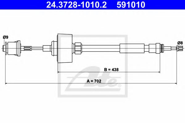 24.37281010.2 ATE Clutch Cable