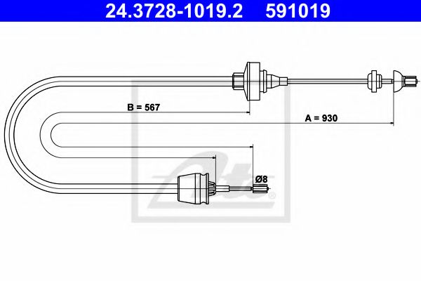 24.3728-1019.2 ATE Clutch Clutch Cable