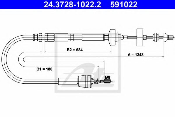 24.3728-1022.2 ATE Clutch Clutch Cable