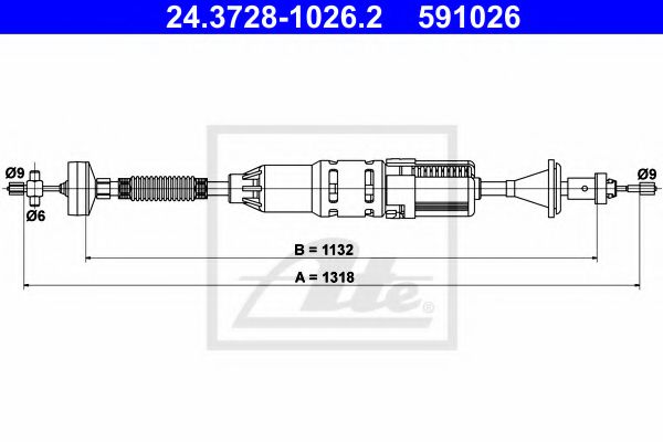 24.3728-1026.2 ATE Clutch Clutch Cable
