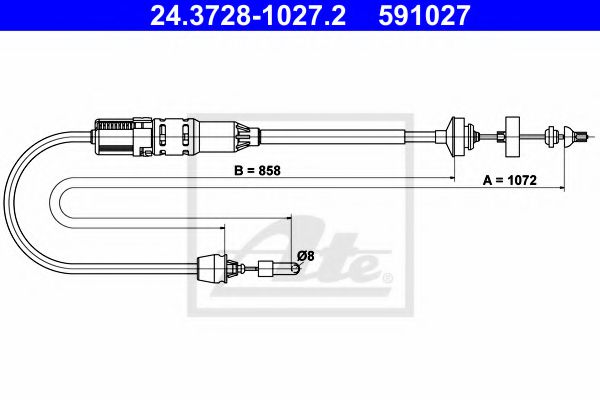 24.3728-1027.2 ATE Clutch Clutch Cable