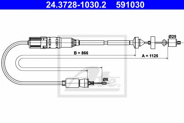 24.3728-1030.2 ATE Clutch Clutch Cable