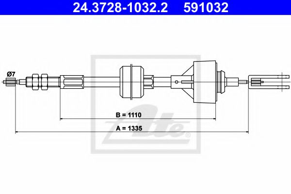24.3728-1032.2 ATE Clutch Cable