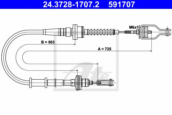 24.3728-1707.2 ATE Clutch Clutch Cable