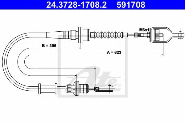 24.3728-1708.2 ATE Clutch Cable