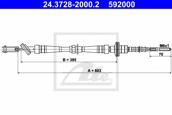 24.3728-2000.2 ATE Clutch Cable