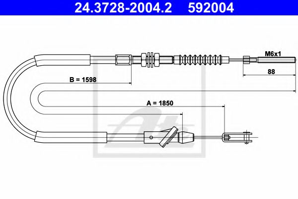 24.3728-2004.2 ATE Clutch Cable