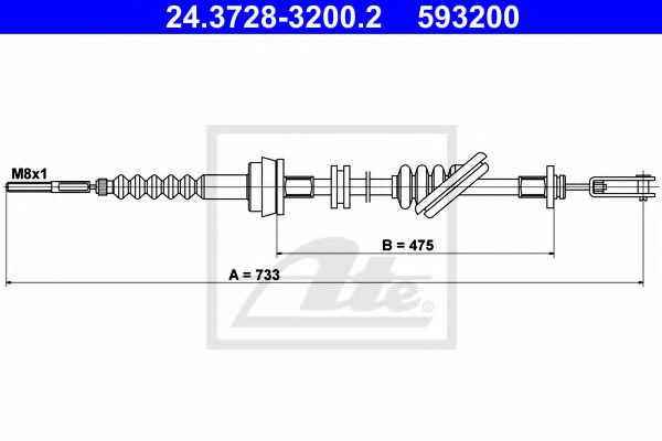 24.3728-3200.2 ATE Clutch Cable