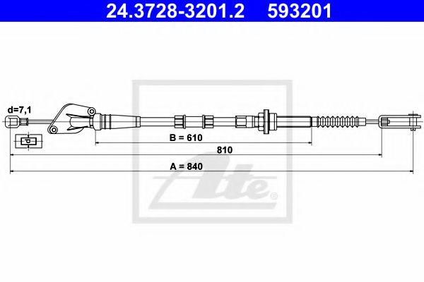24.3728-3201.2 ATE Clutch Clutch Cable