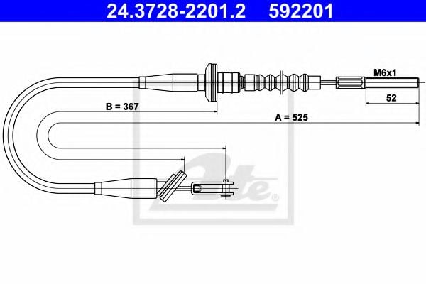 24.3728-2201.2 ATE Clutch Cable