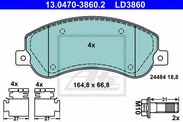 13.0470-3860.2 ATE Brake System Brake Pad Set, disc brake