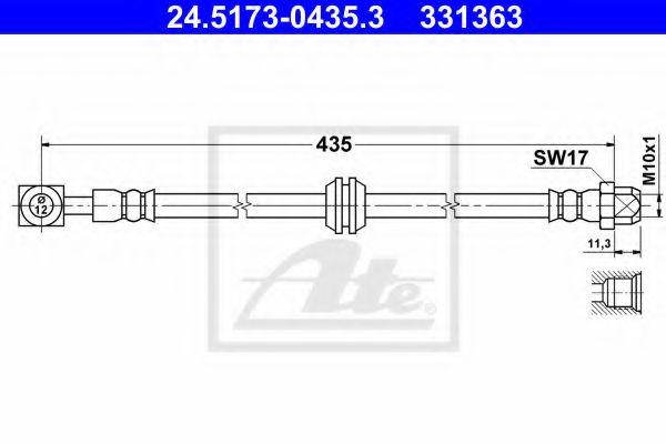 24.5173-0435.3 ATE Brake System Brake Hose