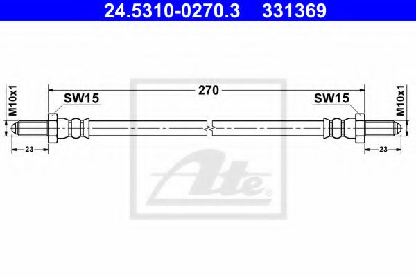 24.5310-0270.3 ATE Brake System Brake Hose