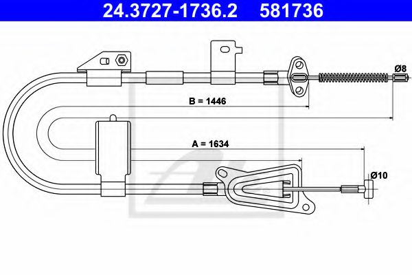 24.3727-1736.2 ATE Brake System Cable, parking brake