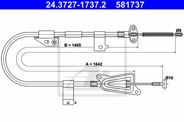 24.3727-1737.2 ATE Brake System Cable, parking brake