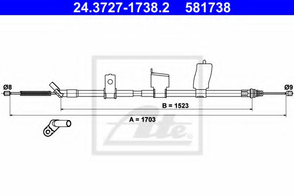 24.3727-1738.2 ATE Cable, parking brake