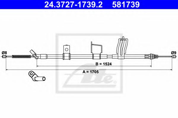 24.3727-1739.2 ATE Cable, parking brake