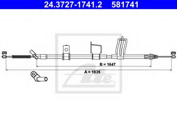 24.3727-1741.2 ATE Cable, parking brake