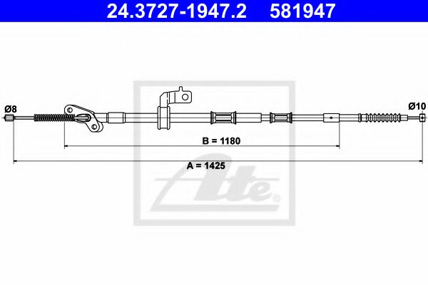 24.3727-1947.2 ATE Brake System Cable, parking brake