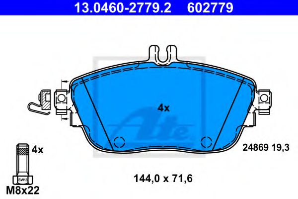 13.0460-2779.2 ATE Brake System Brake Pad Set, disc brake