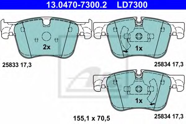 13.0470-7300.2 ATE Brake Pad Set, disc brake