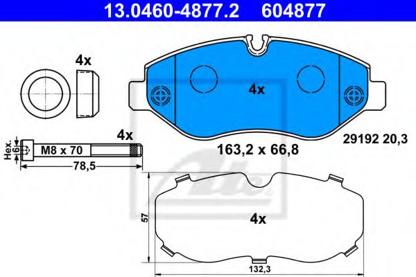 13046048772 ATE Brake Pad Set, disc brake