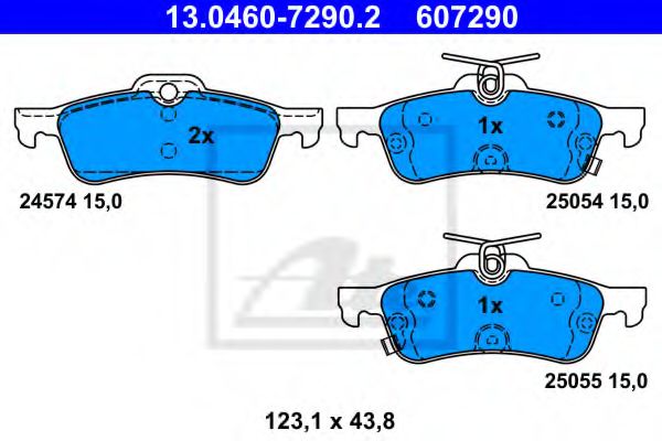 13.0460-7290.2 ATE Brake Pad Set, disc brake