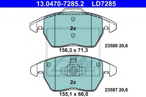 13.0470-7285.2 ATE Brake Pad Set, disc brake