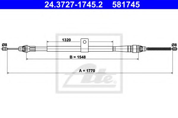 24.3727-1745.2 ATE Brake System Cable, parking brake